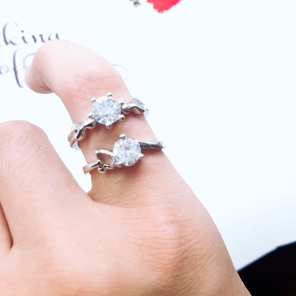 White diamond ring Alloy ring ring ring jewelry ring Item Picture