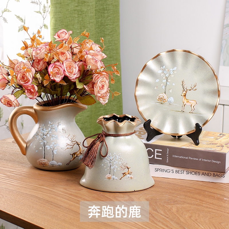 宗教佛具陶瓷摆件/陶瓷花瓶三件/花瓶摆设三件产品图