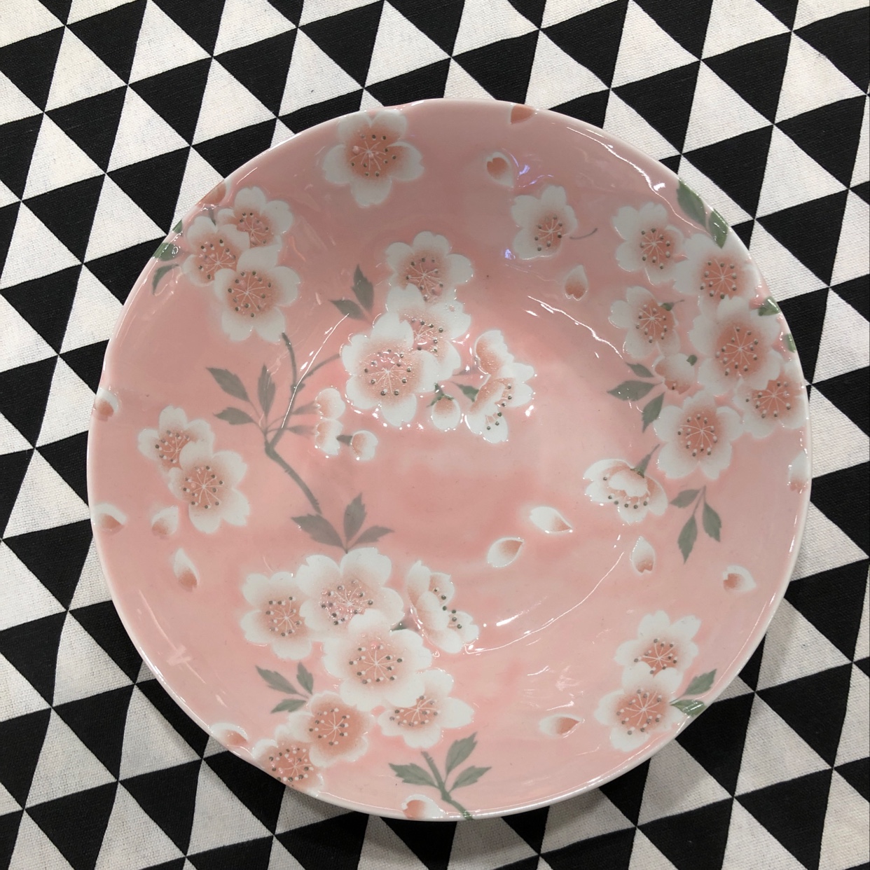 8.3-inch pink bowl of Japanese imported Mino yakiniku Manwu Cherry blossoms