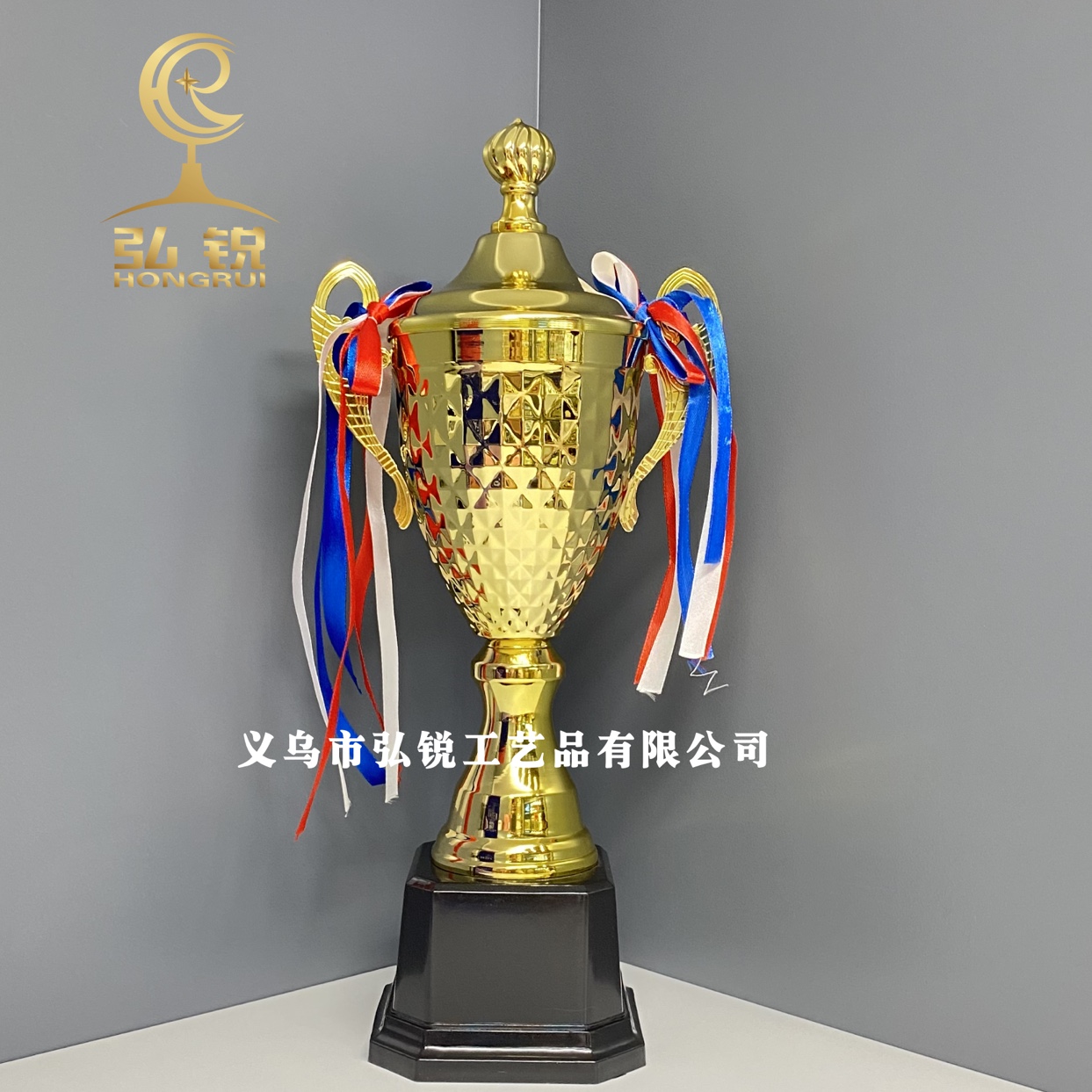 3287A+ 2020年新款金属奖杯 16*52CM比赛竞技颁奖可定制logo产品图