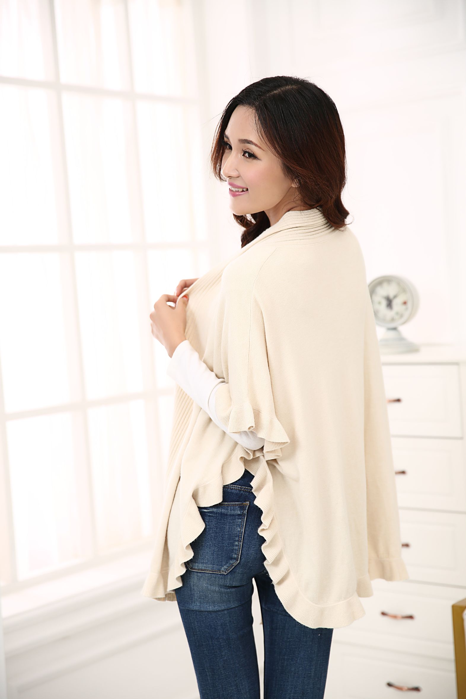 2020 Menas Europe And The United States Autumn And Winter New Open-Fork Shawls Solid Color Warm Fashion Women Shawl Manufacturers Direct Sales Specification drawing