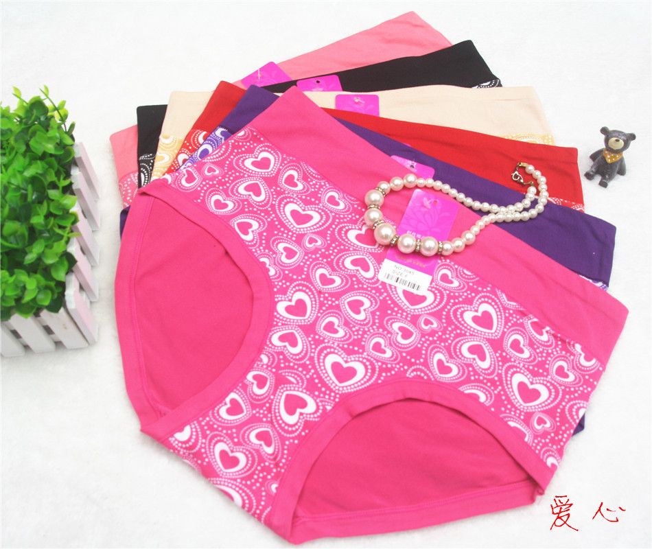 女士 牛奶丝印花内裤女士大版型内裤女士内裤