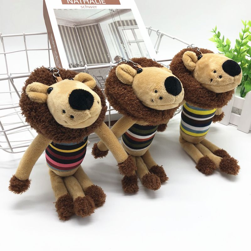 Unique style plush little lion doll key chain balance car slide car doll helmet doll supply