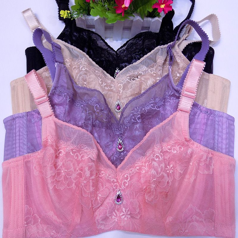Large Size Bra Without Sponge Ultra-Thin Breathable Fat Mm Thin Sexy With Soft Underwire Foreign Trade E-Commerce Underwear