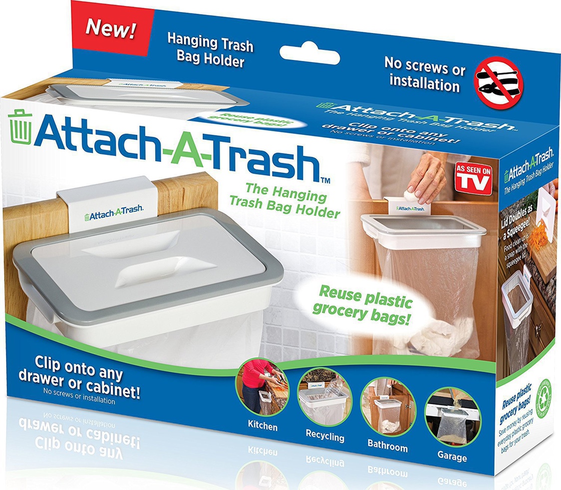 TV产品Attach-A-Trash 厨房垃圾桶橱柜门挂