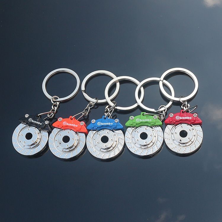 Car modification disc brake pump metal key chain brake disc brake waist hanging key ring chain pendant thumbnail