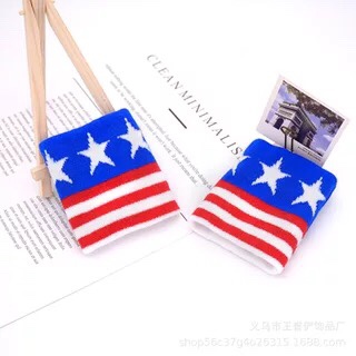 Sports Wrist Guard Sapphire Blue Under A Row Of Stars