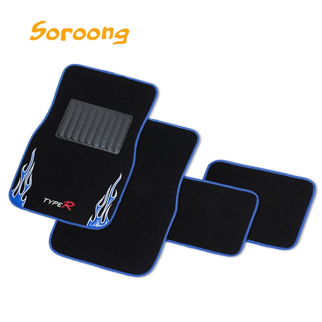 Car carpet velvet floor mat with embroidery, 400 grams