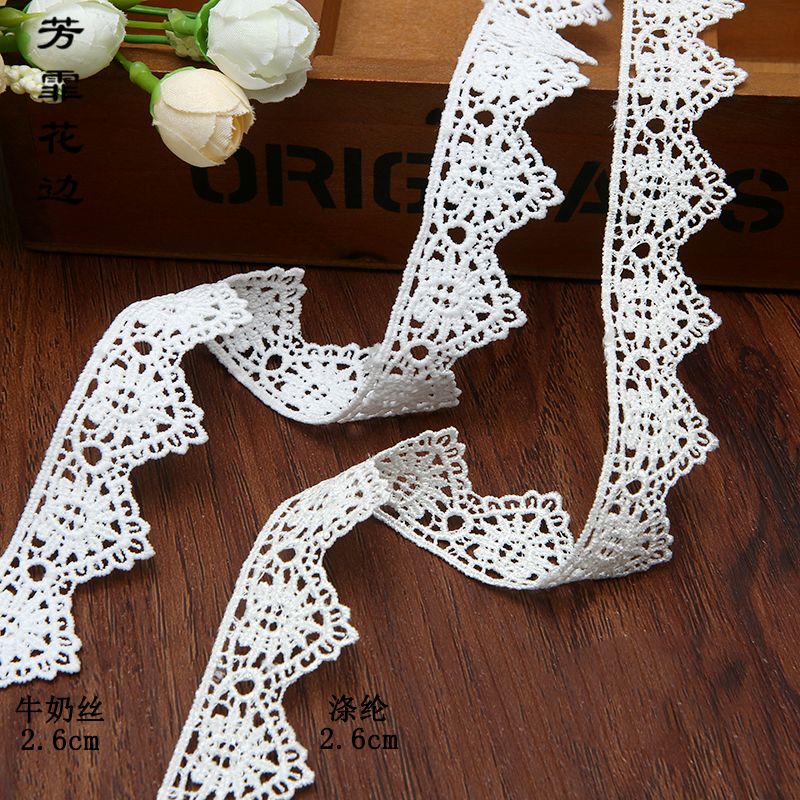 3 cm milk silk, polyester silk, cotton thread water-soluble embroidery lace factory direct sales accessories