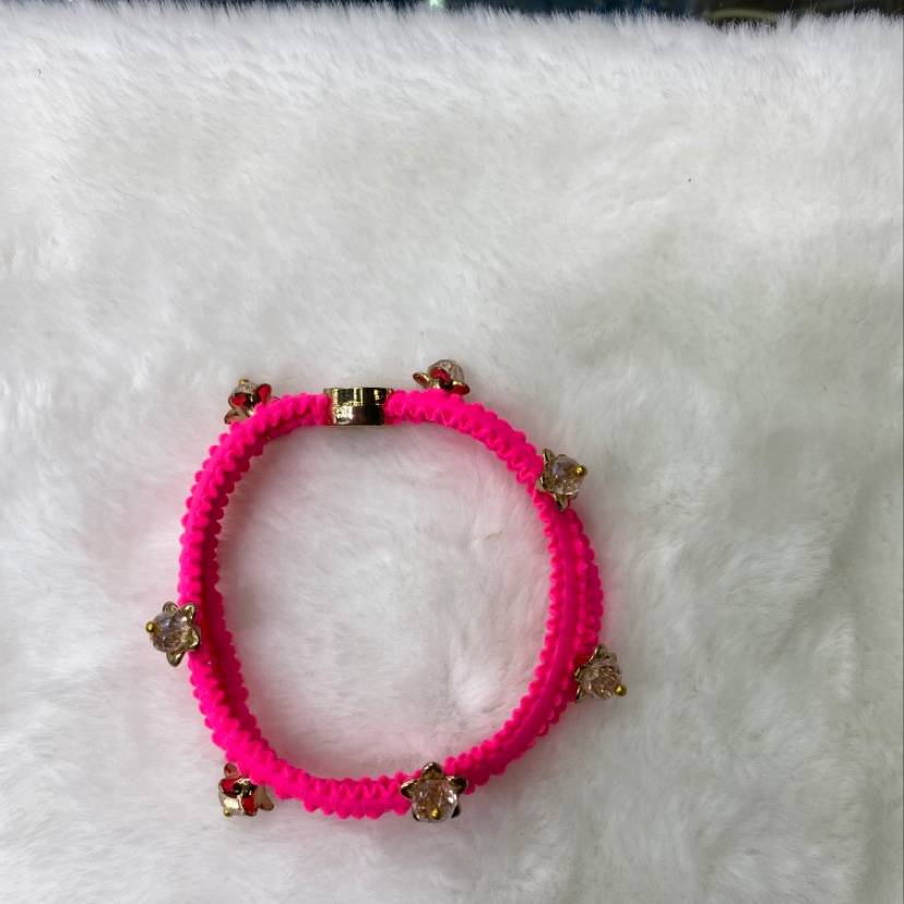 Alloy and crystal alloy flower high stretch jewelry hair ring thumbnail