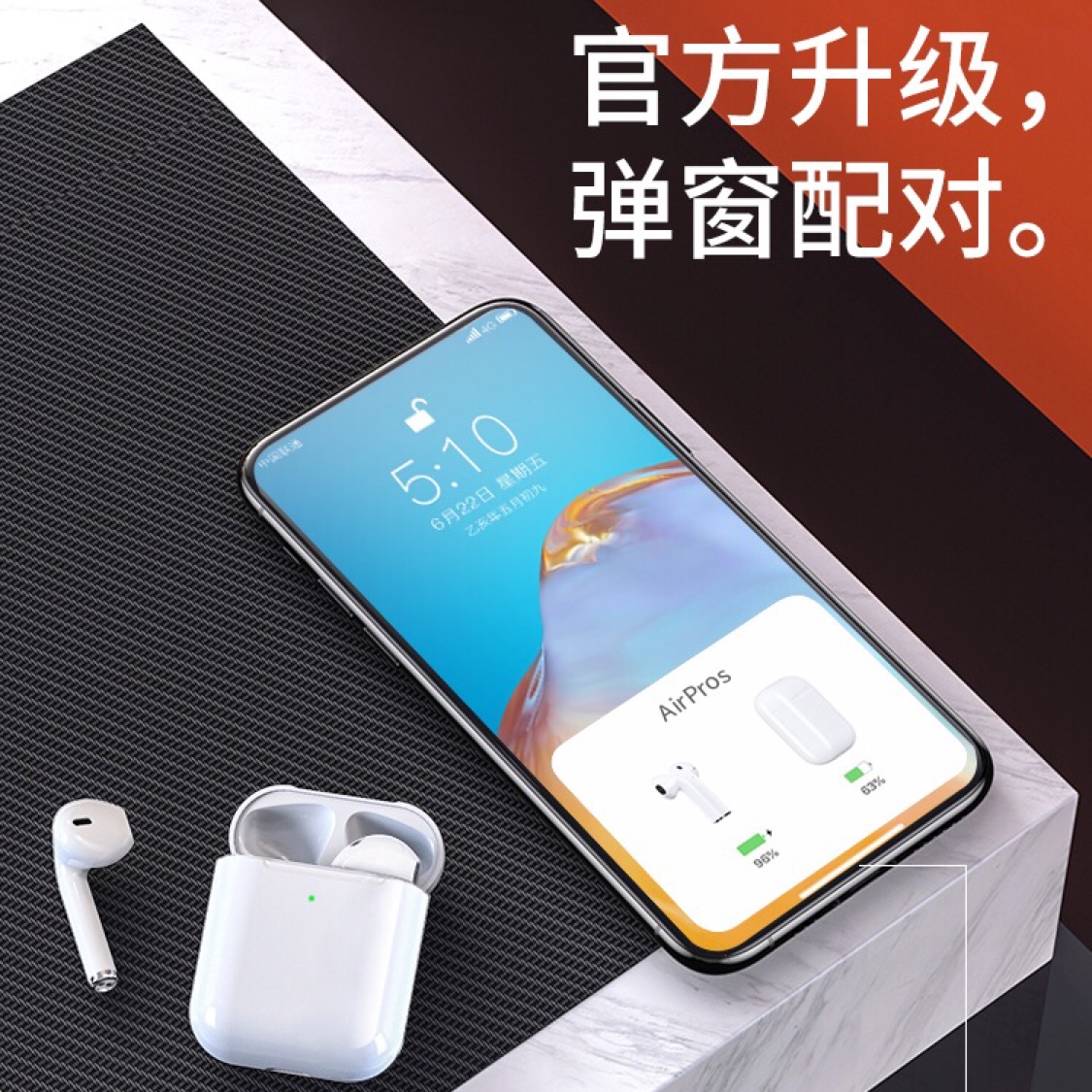 蓝牙耳机无线适用于苹果iPhone华为双耳入耳式X运动7plusxr专用8p二代pro11华强北xsmax超长待机小米o白底实物图