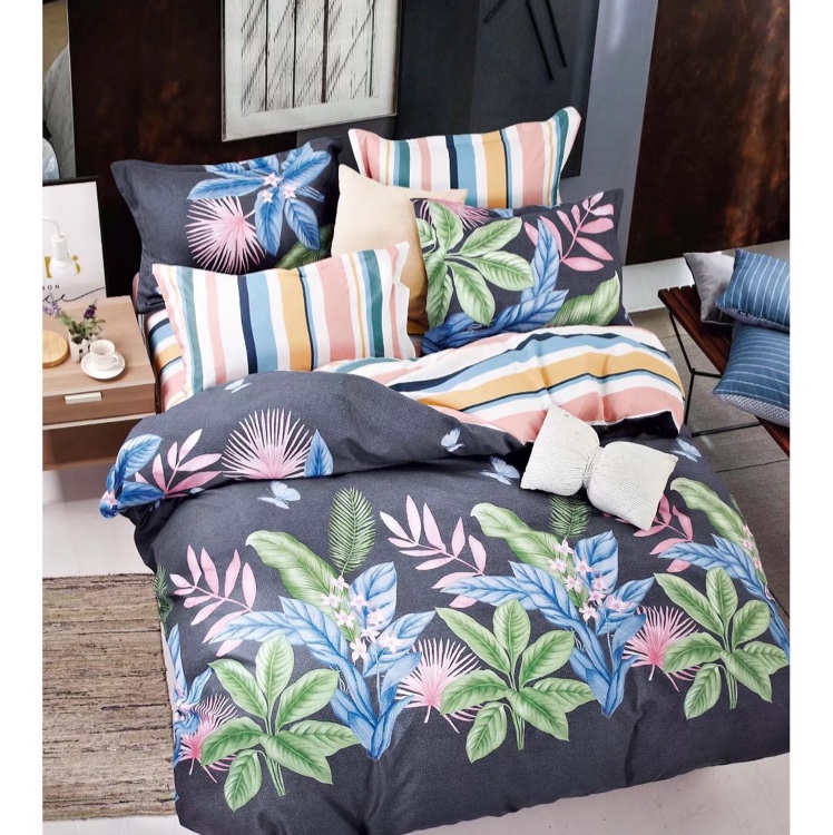 天竺棉三件套床上用品床单被套四件床上用品床单被套四件白底实物图