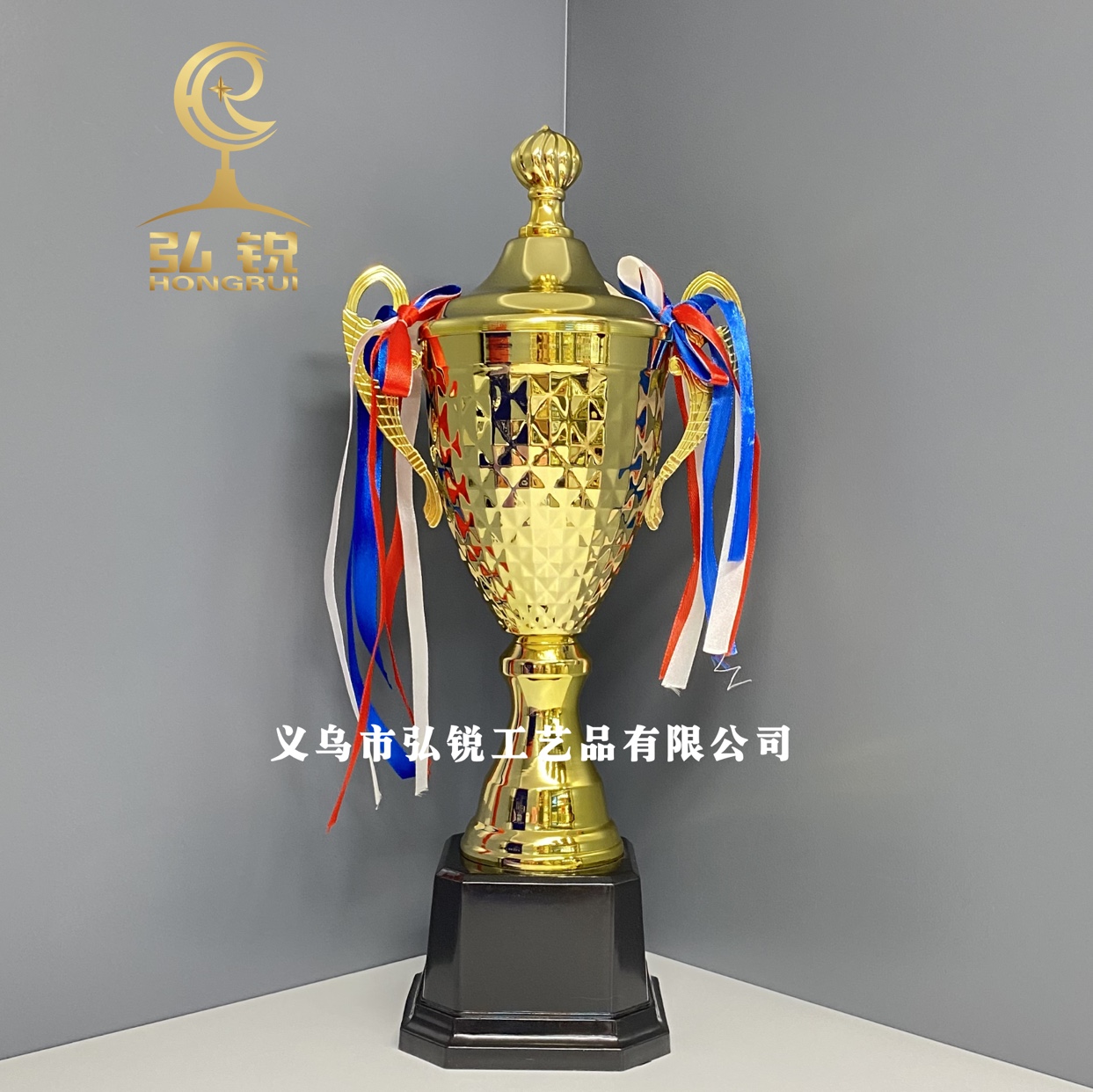 3287C 2020 New Style Metal Trophy, 10*37CM Metal trophy, customizable logo for the annual meeting award ceremony details Picture