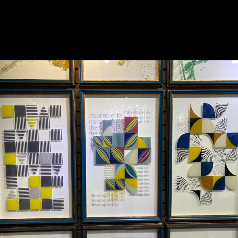 5080透视影子画客厅装饰画山水画新中式挂画风景画四联茶室沙发背景墙壁画水墨画