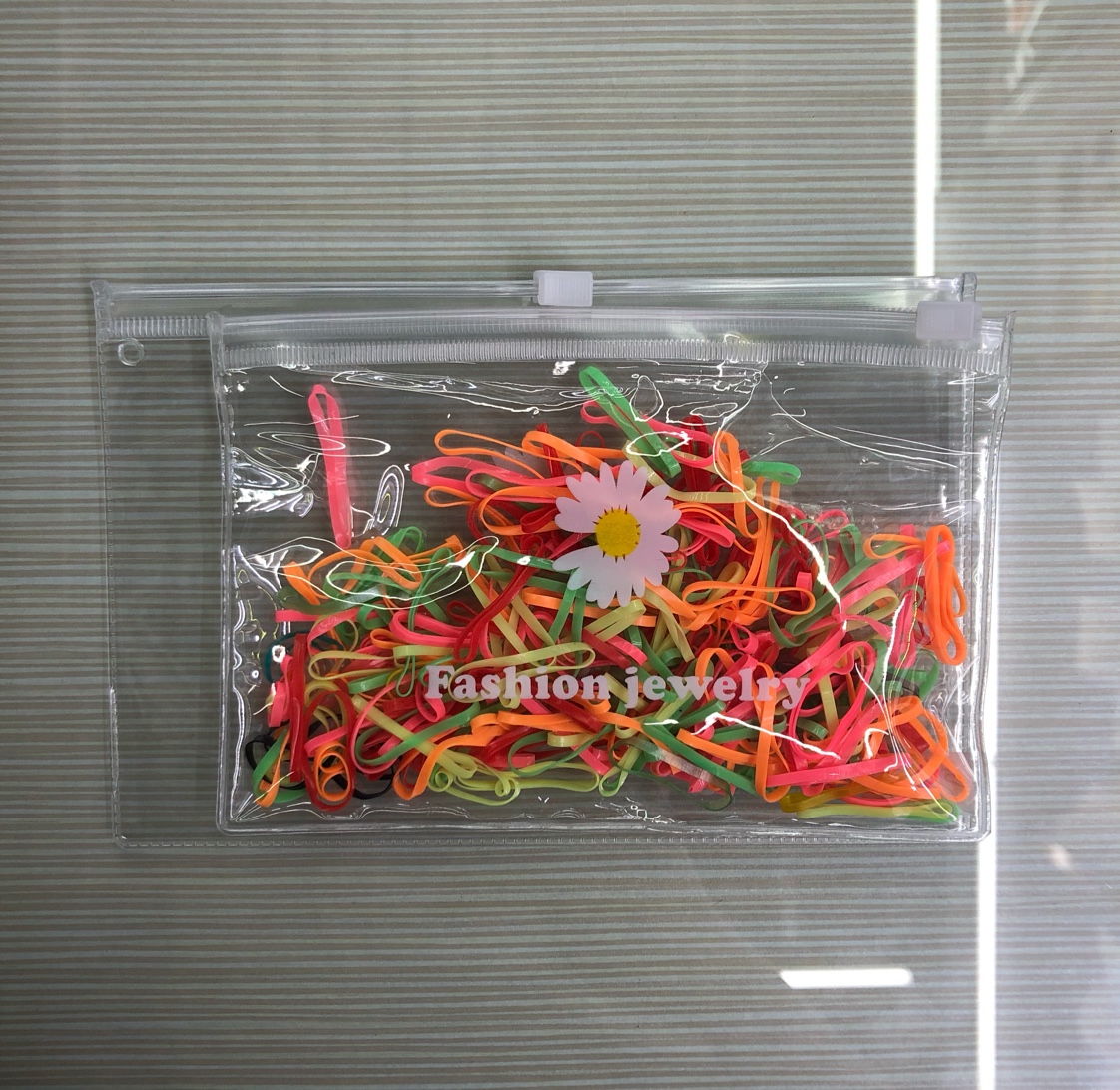 PVC zipper bag, transparent Daisy 17*11 sealed bag, head rope bag, self-sealing bag in stock Specification image