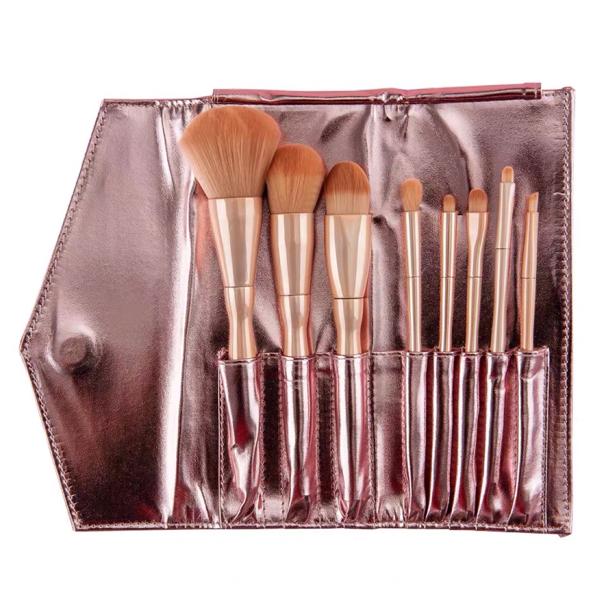 Dai Gu Qing Cheng Pink Makeup ins Style Brush Set 8 Pieces for Beginners, 8 pieces of blush and eyeshadow brushes for loose brushing