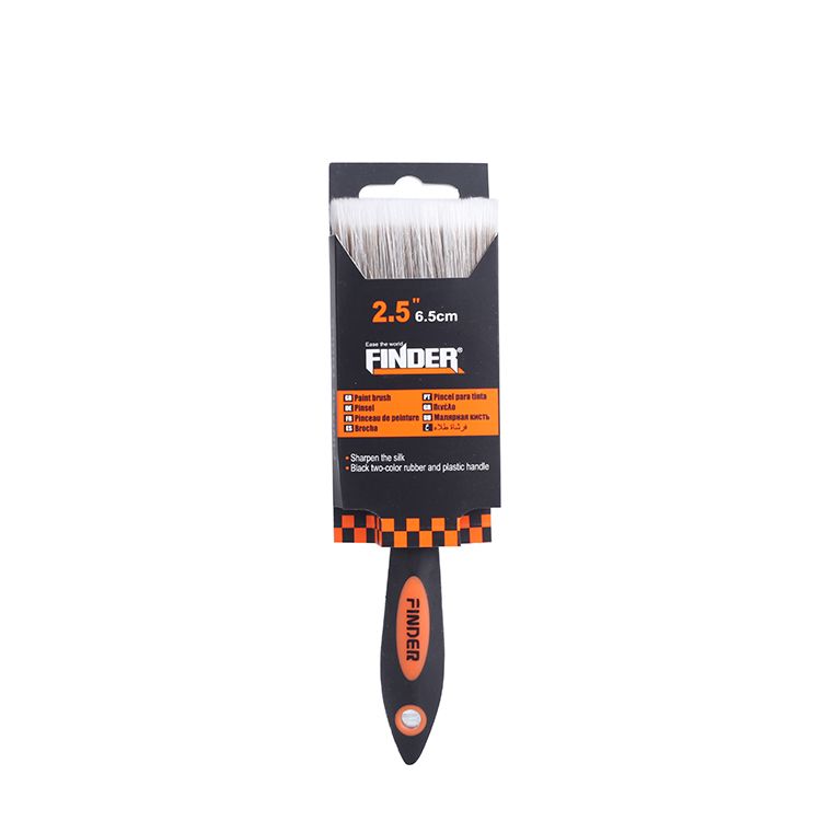 Finder tool: Orange black Rubber Handle, pointed thread, 2.5 inch Rubber Handle Paint Brush