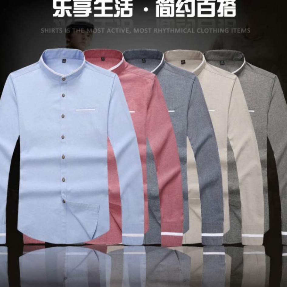 中山装半袖中国风圆领衬衣男短袖大码