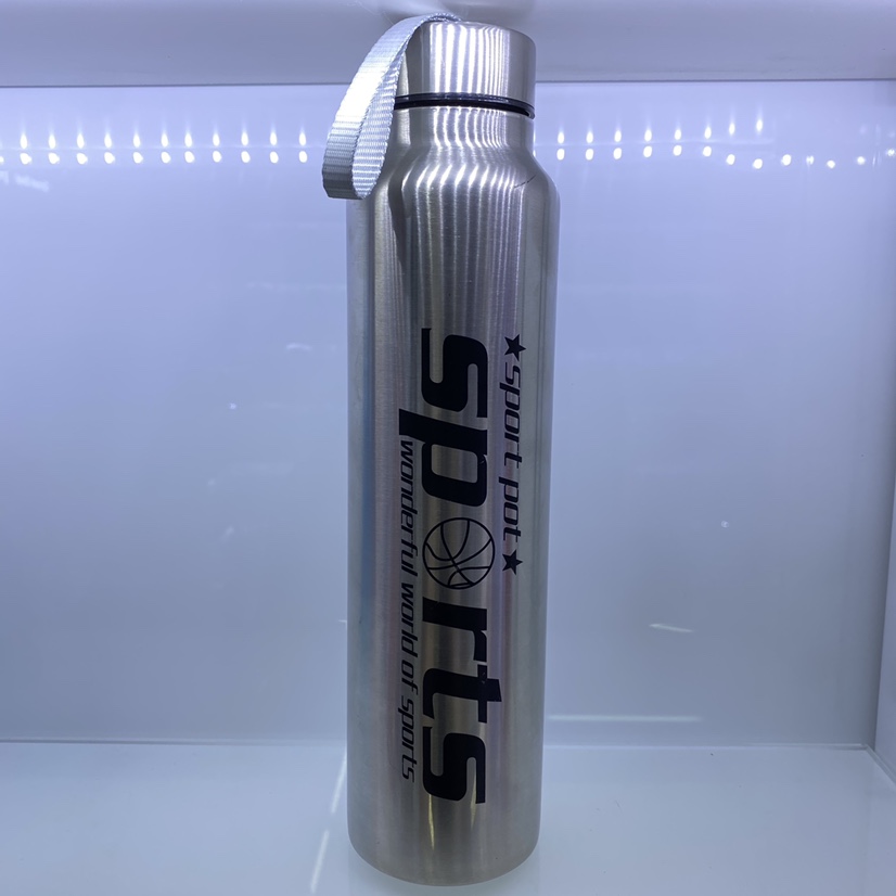 800ml(27oz) 201 Stainless Steel Sports Water Bottle Portable For Hiking&Cycling Sports Pot 201单层不锈钢运动壶 便携防漏 旅游壶图
