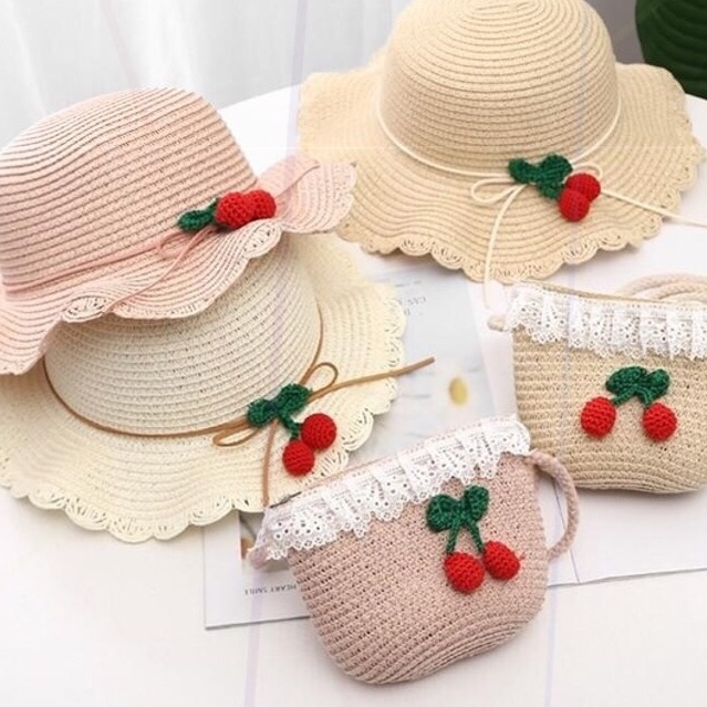 Children's Sun Hat With Bag Cold Hat Girl's Straw Hat Child Princess Beach Sun Hat Cute Sunscreen Fisherman Hat Application Scenario