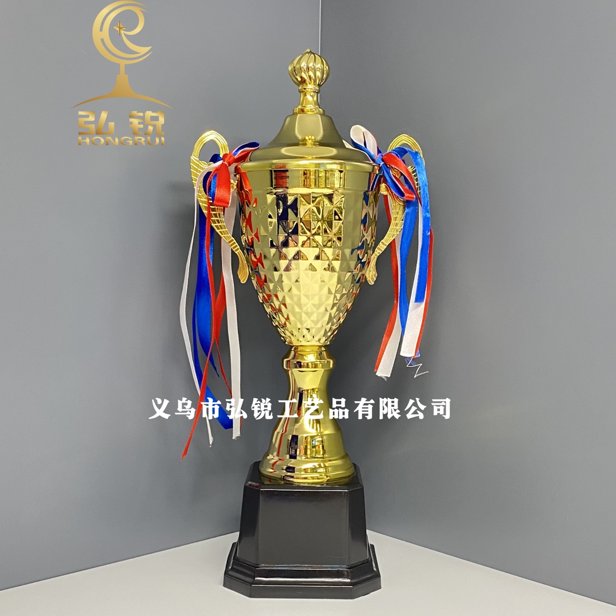 3287C 2020 New Style Metal Trophy, 10*37CM Metal trophy, customizable logo for the annual meeting award ceremony