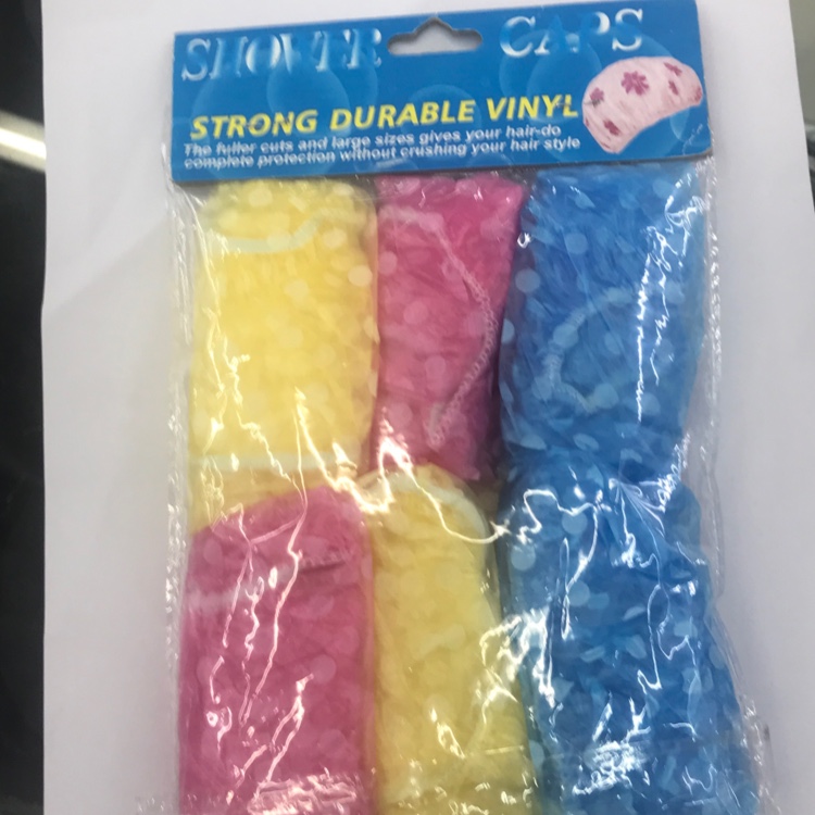 6 pieces dot shower caps