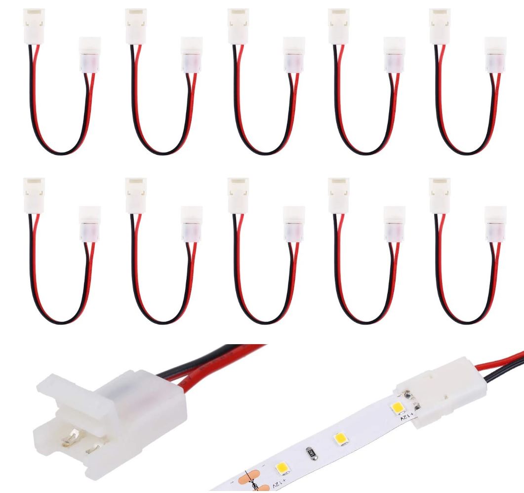 2 Pin 10mm Solderless Strip to Strip Jumper Connector