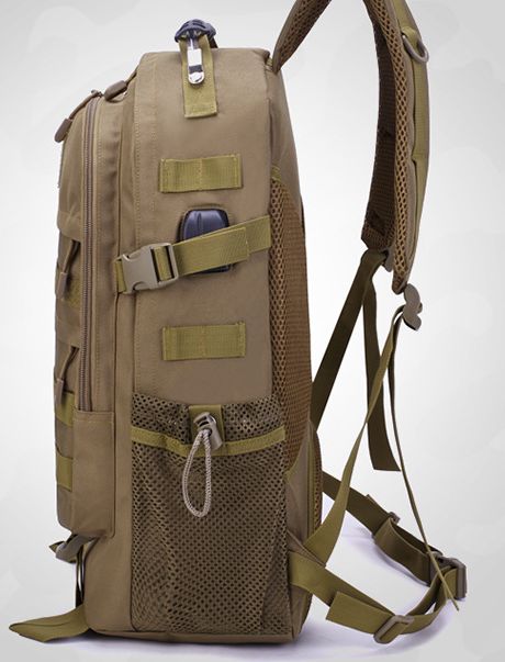 战术包纯色运动登山旅行包户外包大容量多功能防水战术双肩包男女详情图3