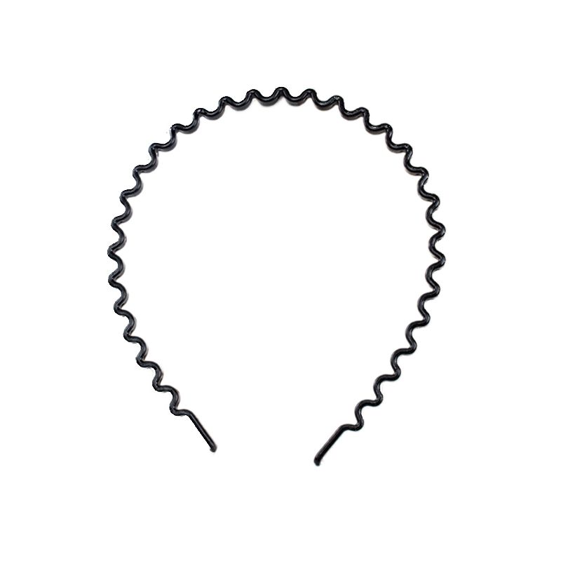 Korean facial cleansing headband with anti-slip teeth E586 black plastic fine wave hair band, hairpin, hair accessory and headwear Application Scenario