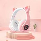 跨境新款猫耳朵LED发光耳机卡通可爱萌系头戴式无线蓝牙耳机