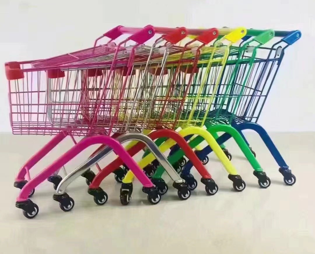 Children's shopping cart Children's mini - cart toy supermarket Baby large metal hand - pushed baby car free of mail