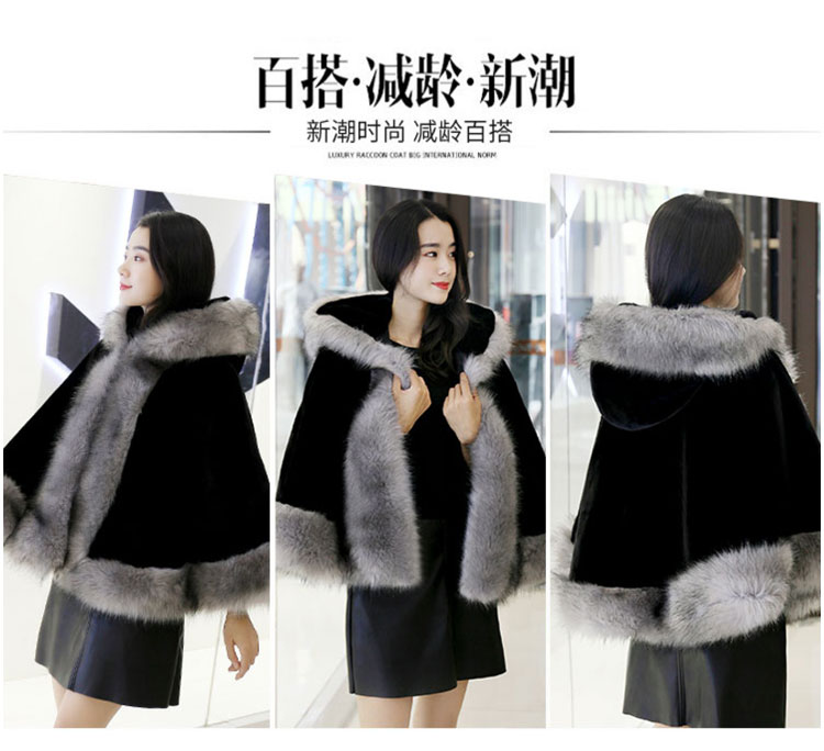 Fur Shawl Female Autumn-Winter Fox Fur Imitation Mink Mantle Mantle Coat Wedding Dress Outside The Wedding To Thicken Warm details Picture