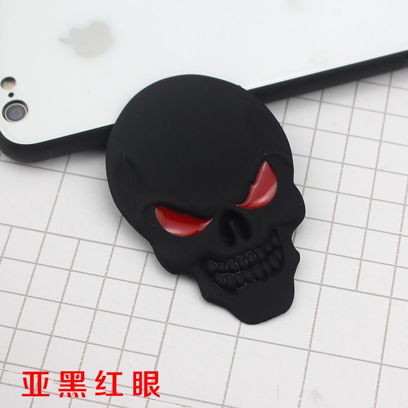 Car Metal Personality Skull Sticker Body Sticker Ghost Head Sticker Three-Dimensional Tail Label Decoration Sticker Modification Application Scenario