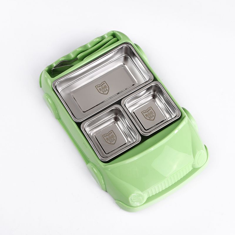 304不锈钢汽车餐盘儿童饭盒图
