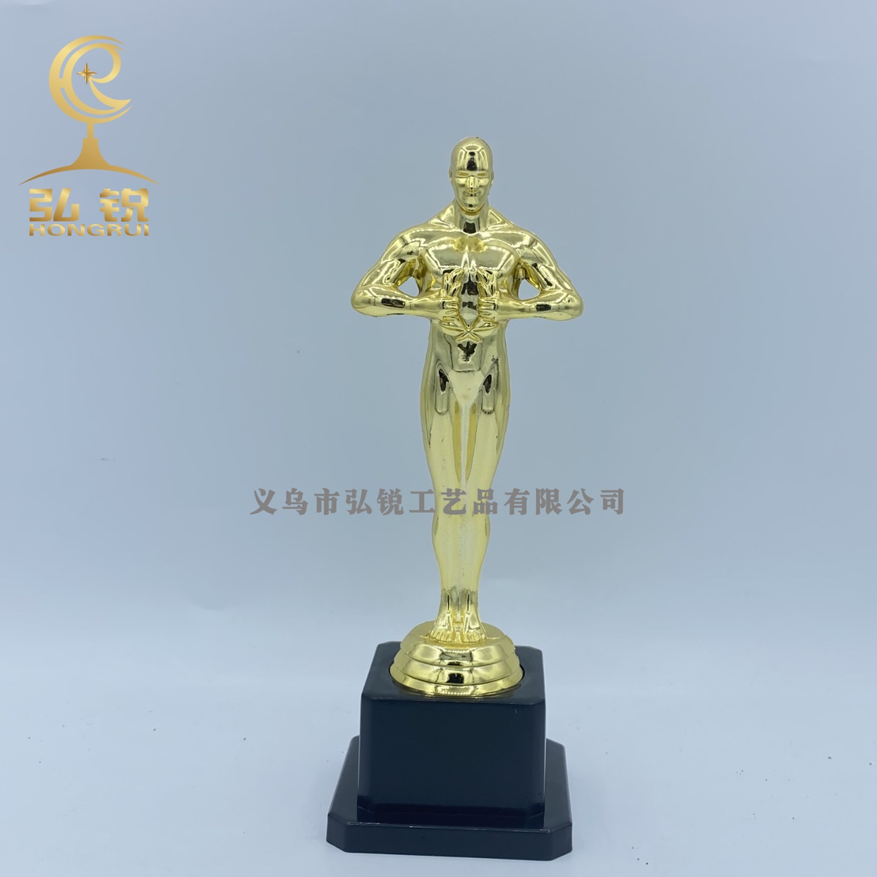 Hl-044 large plastic Oscar on square bottom trophy trophy trophy trophy award can be customized logo