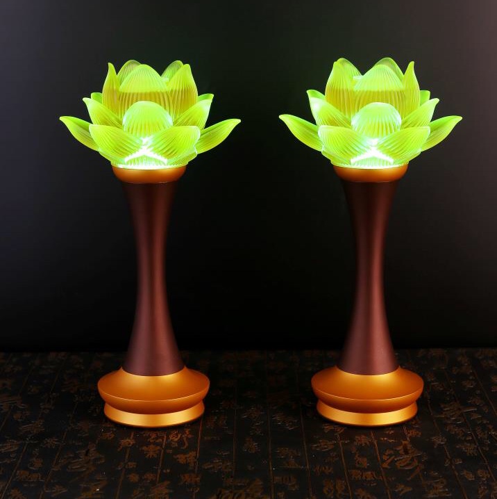 10 "coloured glaze lotus lamp thumbnail