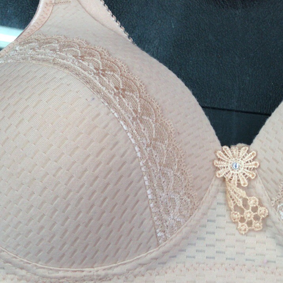 Medium Size Bra With Lace Trim And Breathable details Picture