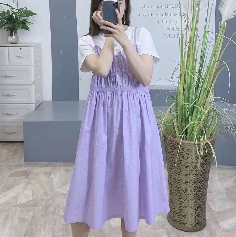 夏装新款温柔风紫色连衣裙女学生长裙脚裸仙女裙超仙森系裙子
