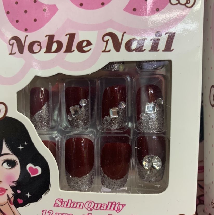 3D nails in Burgundy flash powder
