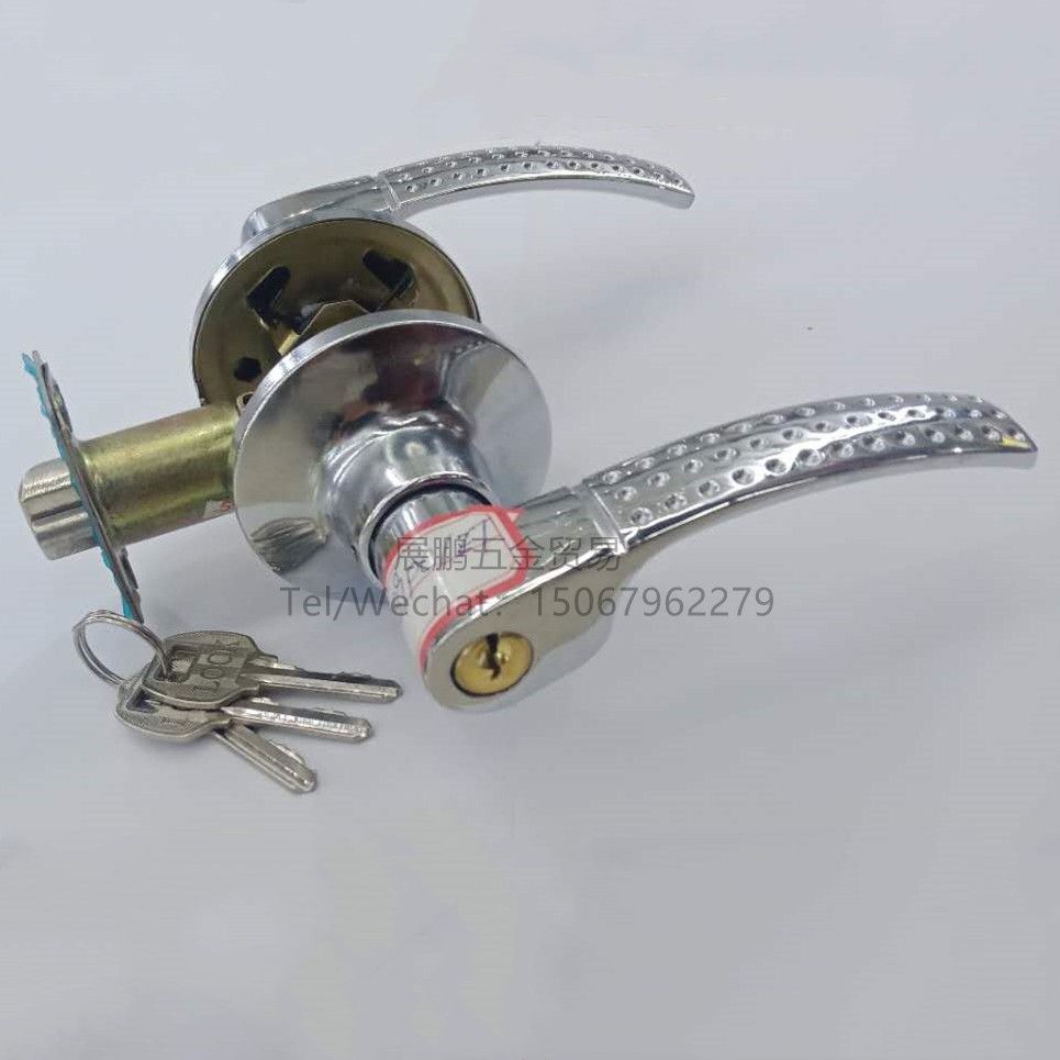 Foreign trade hot handle door lock three rod handle lock indoor door lock bathroom lock channel lock