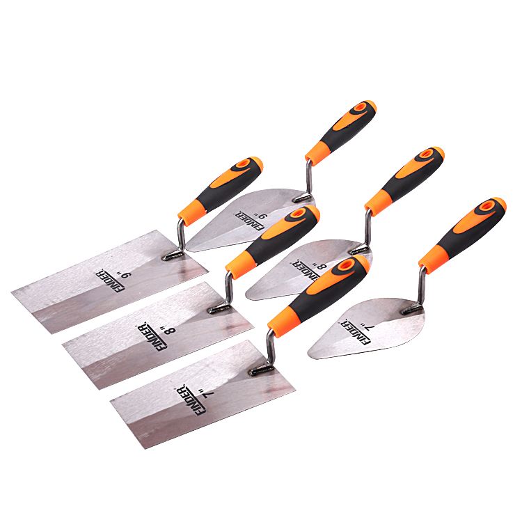 Discoverer Tool Orange and black double color polished Bricklaying Trowel with plastic handle 7 inch thumbnail