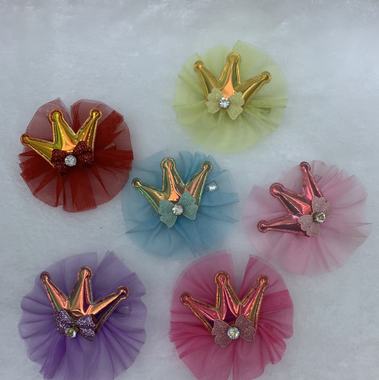 新款饰品儿童皇冠发夹、爱萌蕾丝小边夹刘海夹皮卡女孩头饰