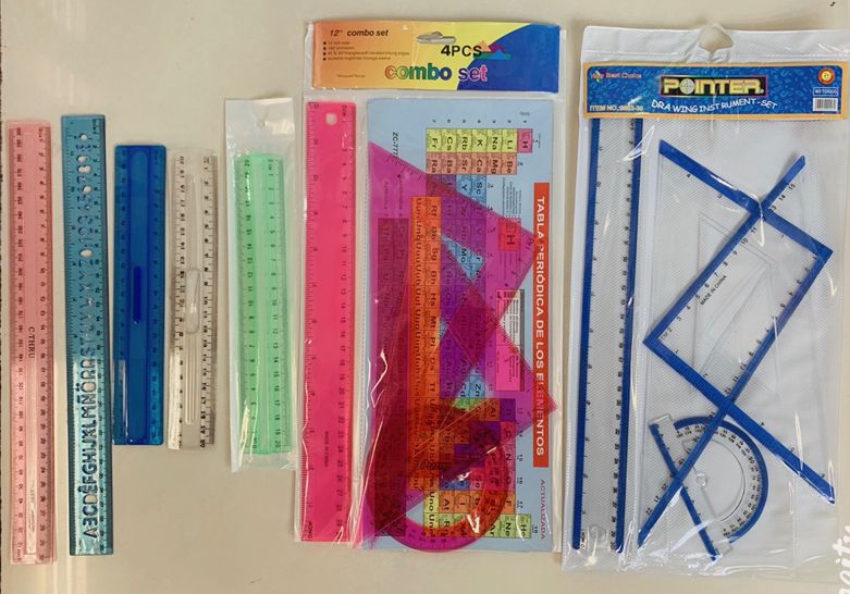 20CM handle ruler, 30CM ruler and 30CM sleeve ruler.