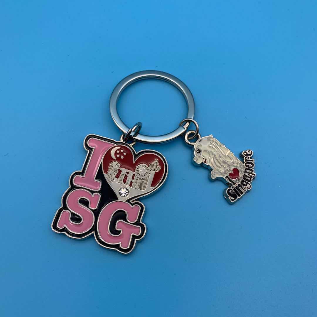 Letter oiled and branded keychain Application Scenario