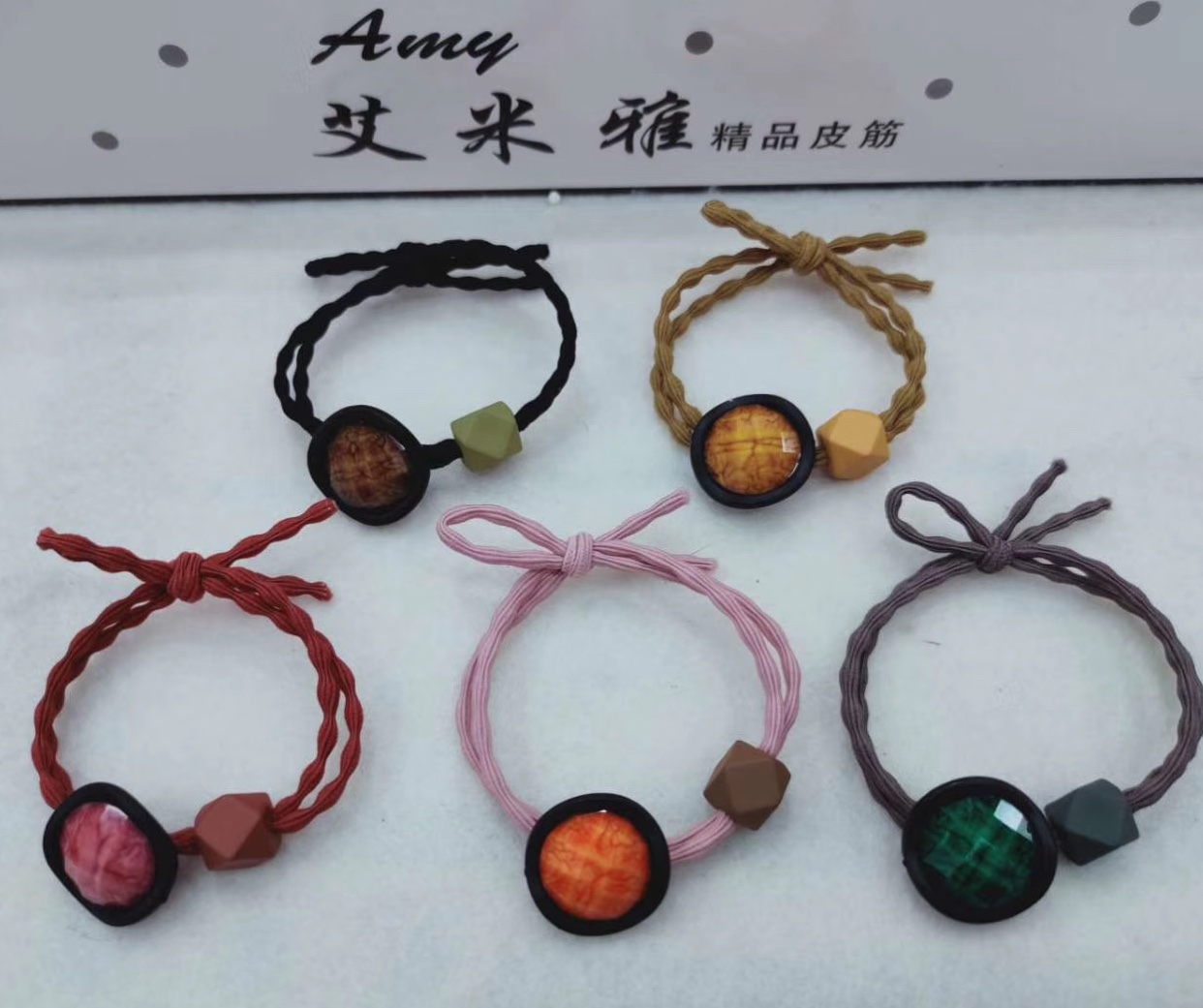 Beautiful star empty stone Korean version of rubber band thumbnail