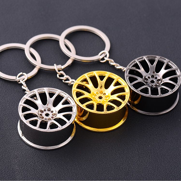 Creative gift Car modified hub metal key chain turbocharged advertising waist key ring chain pendant thumbnail