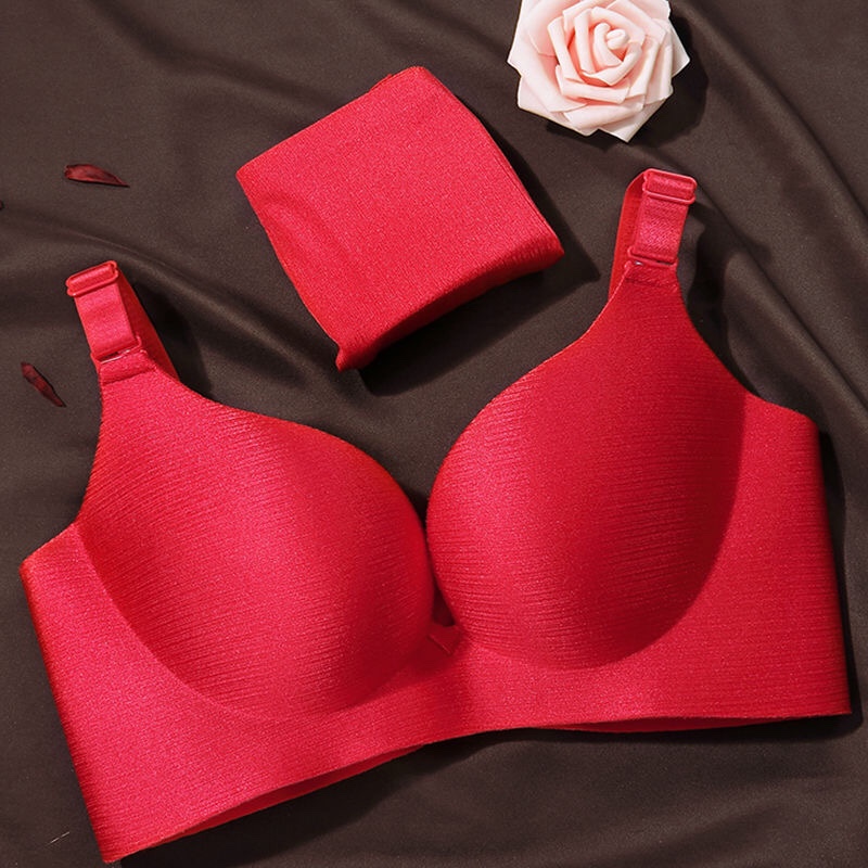 Lingerie Ladies gather lace sexy big boobs show small no sponge plus size bra