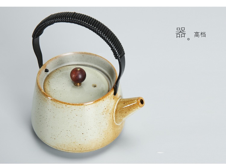 功夫茶杯陶瓷提梁壶窑变细节图
