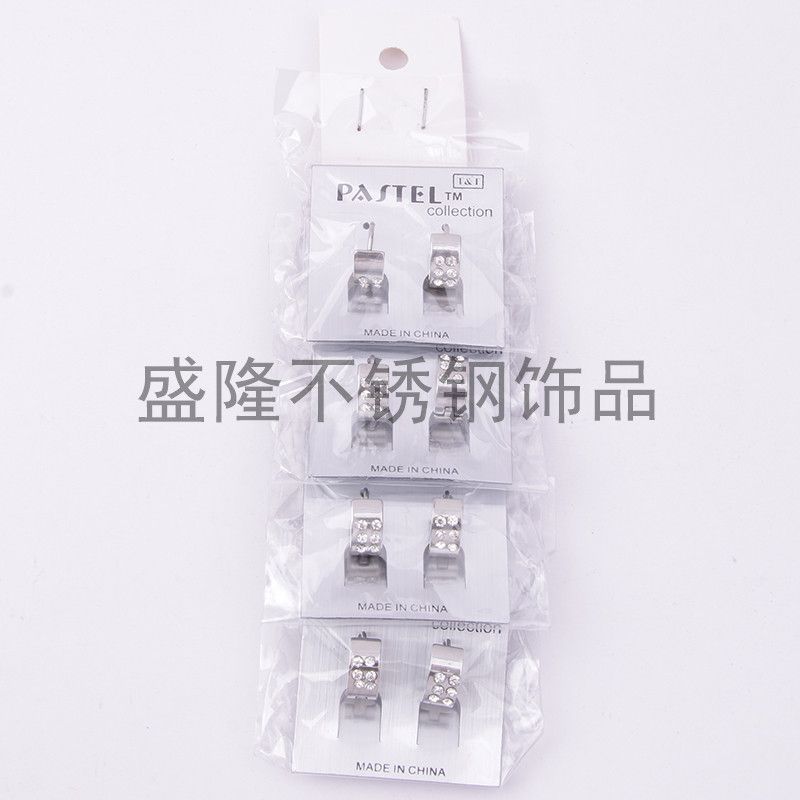 镶钻耳钉耳环不锈钢耳钉耳骨钉韩版流行简约耳钉欧美INS风可定制