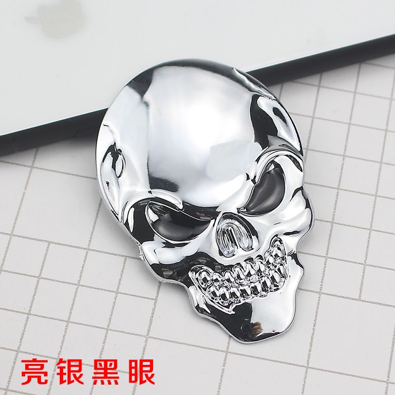 Car Metal Personality Skull Sticker Body Sticker Ghost Head Sticker Three-Dimensional Tail Label Decoration Sticker Modification Item Picture